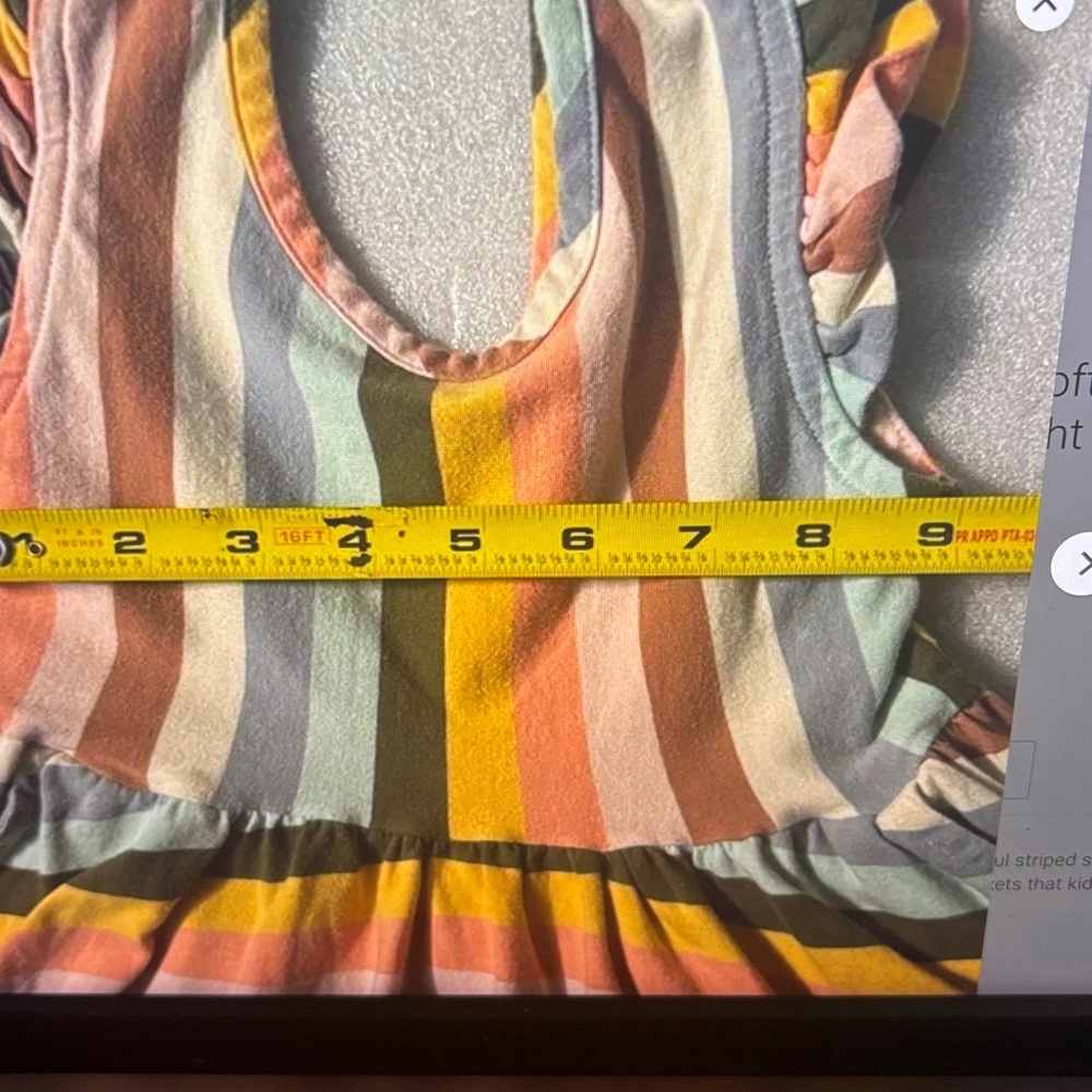 Hannah Andersson Super Soft Multi-Color Stripe Skater Dress 4 RainbowBright Twee - Picture 5 of 7
